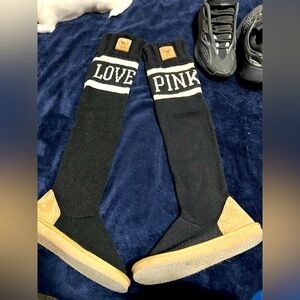 PINK knee high slippers